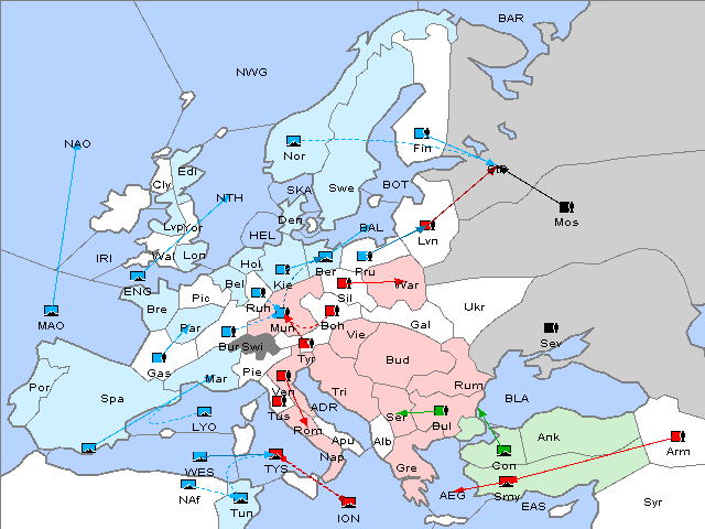 Map Fall 1912 Movement