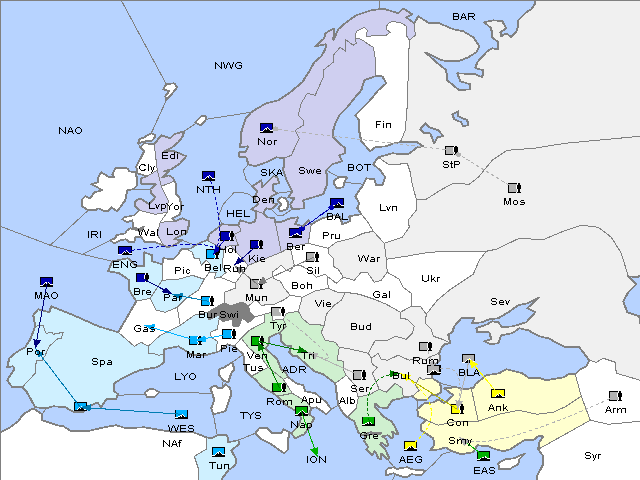 Map Fall 1908 Movement