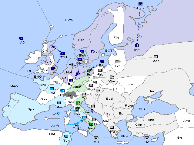 Map Fall 1912 Movement