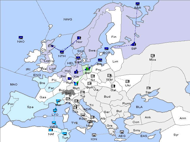 Map Fall 1914 Movement