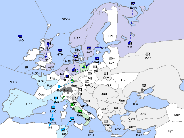 Map Spring 1913 Movement