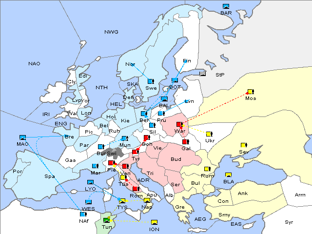 Map Spring 1916 Movement