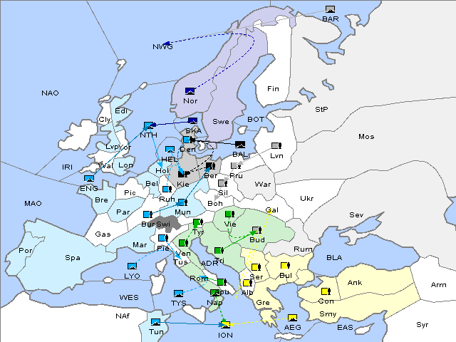 Map Fall 1908 Movement