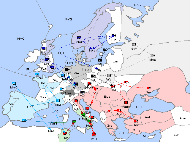 Map Fall 1907 Movement