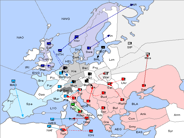 Map Fall 1908 Movement