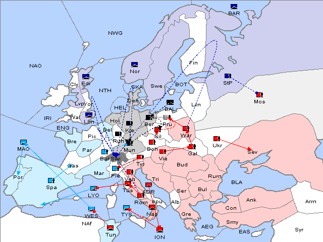 Map Fall 1910 Movement