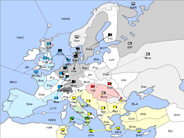 Map Fall 1908 Movement