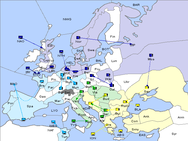 Map Fall 1914 Movement