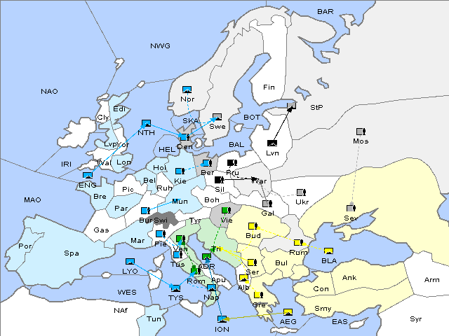 Map Fall 1911 Movement