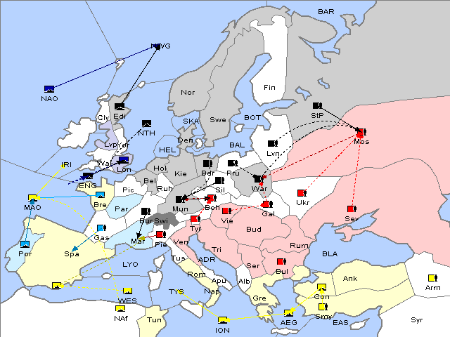 Map Fall 1908 Movement