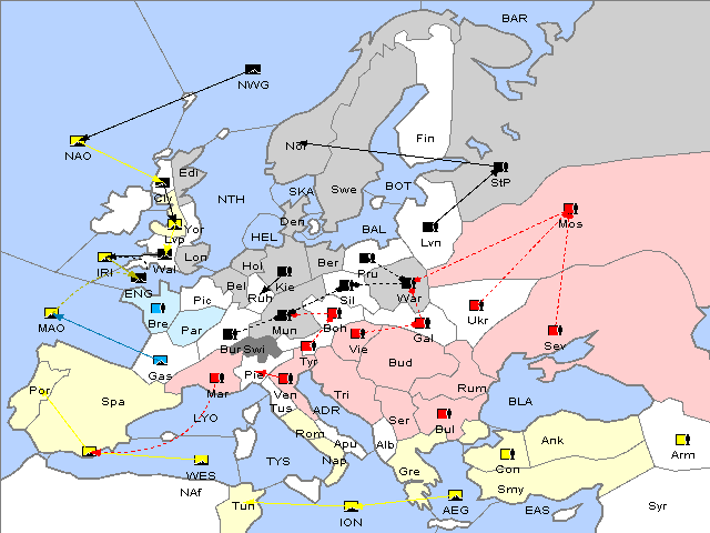 Map Fall 1912 Movement