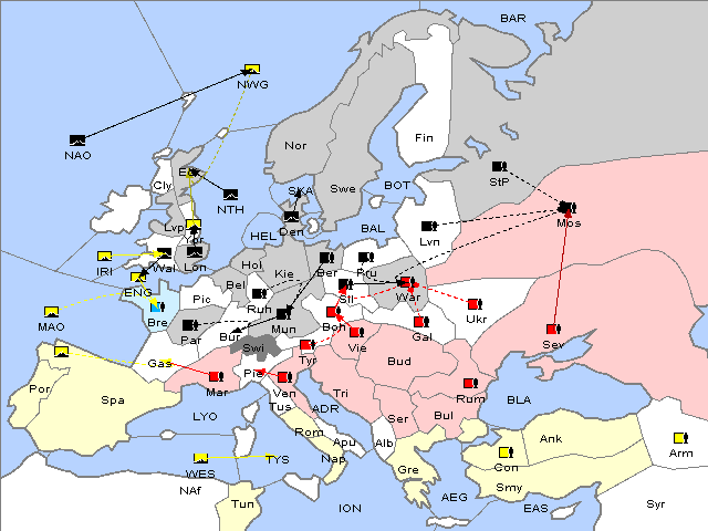 Map Fall 1914 Movement