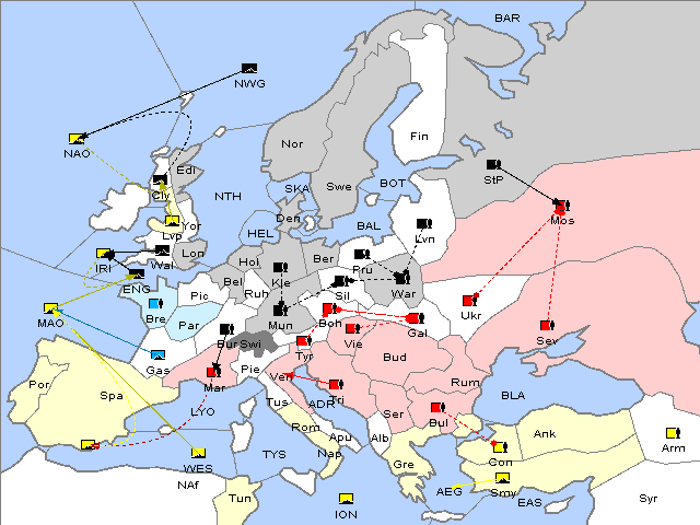 Map Spring 1912 Movement