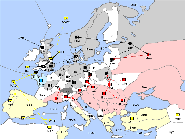 Map Spring 1914 Movement