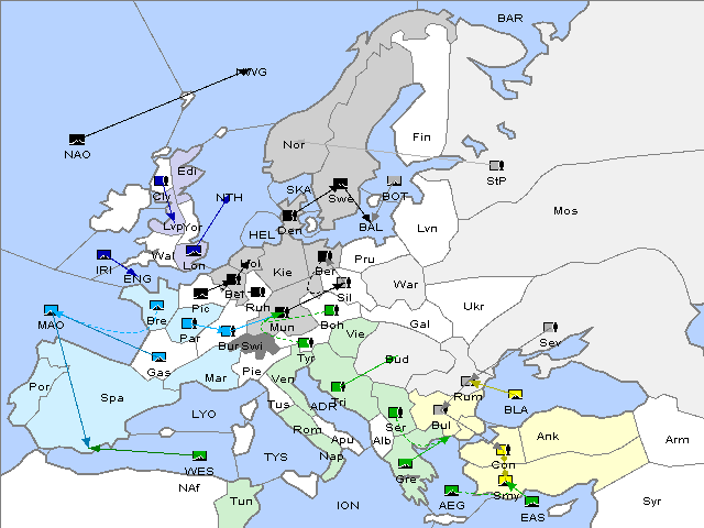 Map Fall 1907 Movement