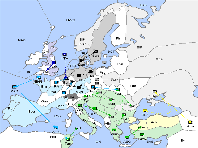 Map Fall 1908 Movement