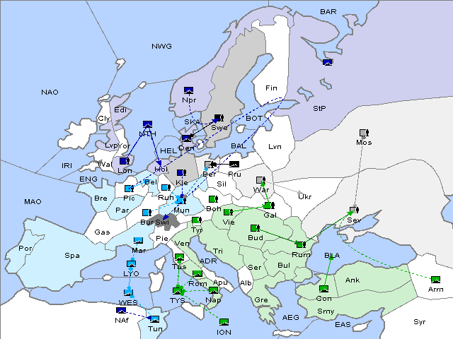 Map Fall 1912 Movement