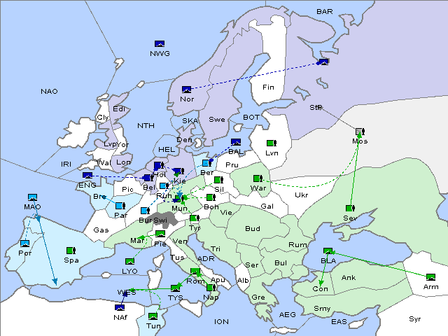 Map Fall 1914 Movement