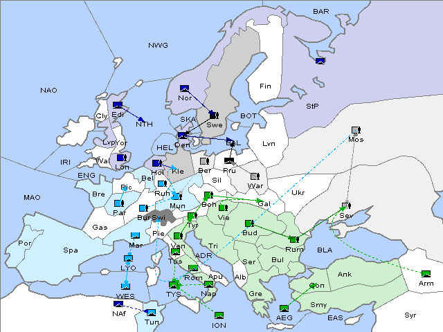 Map Spring 1912 Movement
