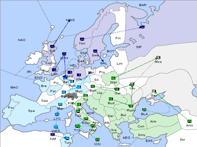 Map Spring 1913 Movement