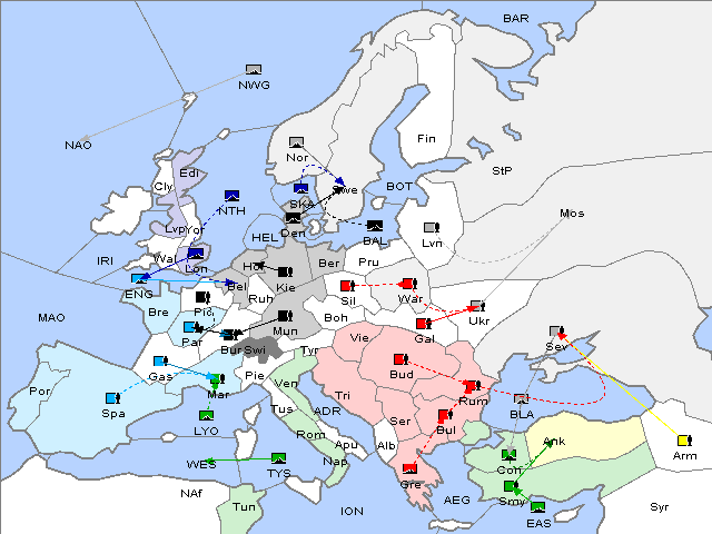 Map Fall 1904 Movement