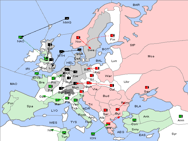 Map Fall 1909 Movement