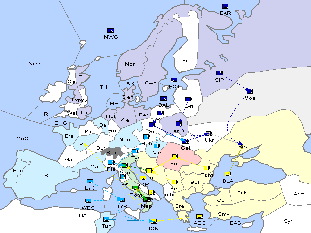 Map Fall 1907 Movement