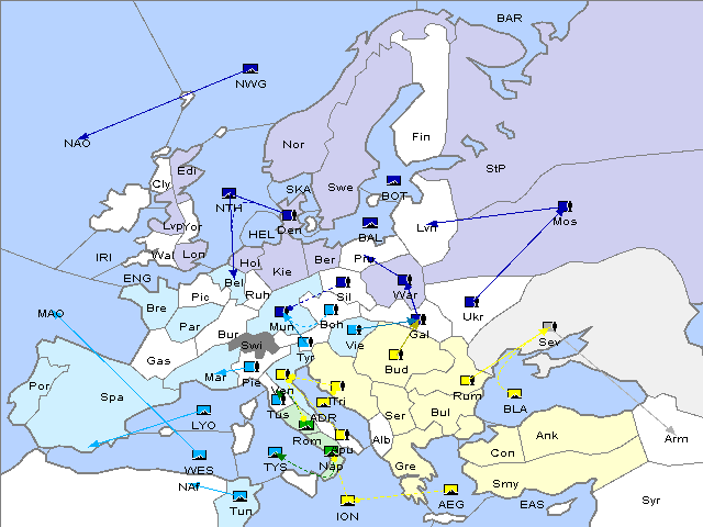 Map Fall 1908 Movement