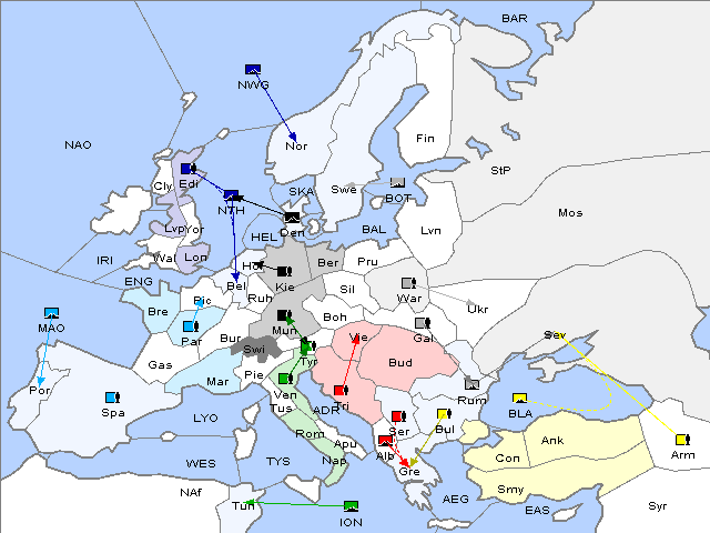 Map Fall 1901 Movement
