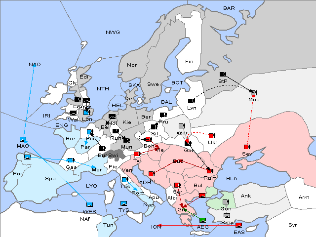 Map Fall 1908 Movement