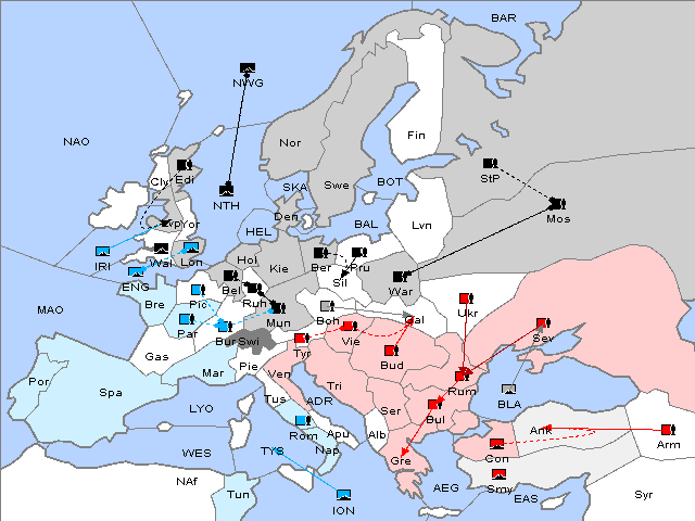 Map Fall 1910 Movement