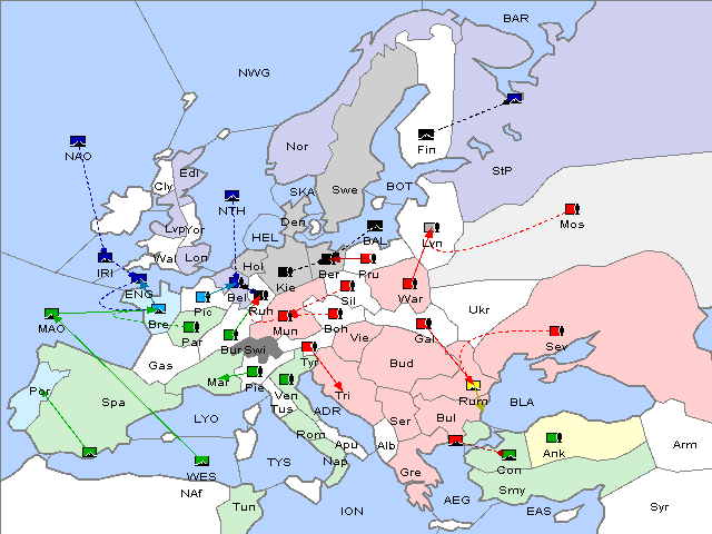 Map Fall 1907 Movement