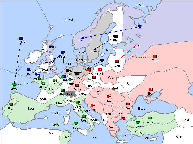 Map Fall 1908 Movement