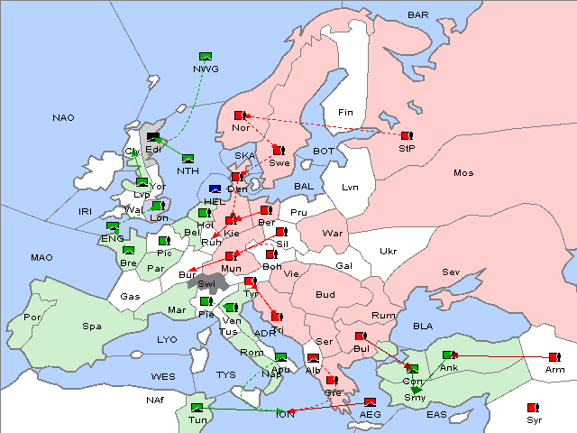 Map Fall 1912 Movement