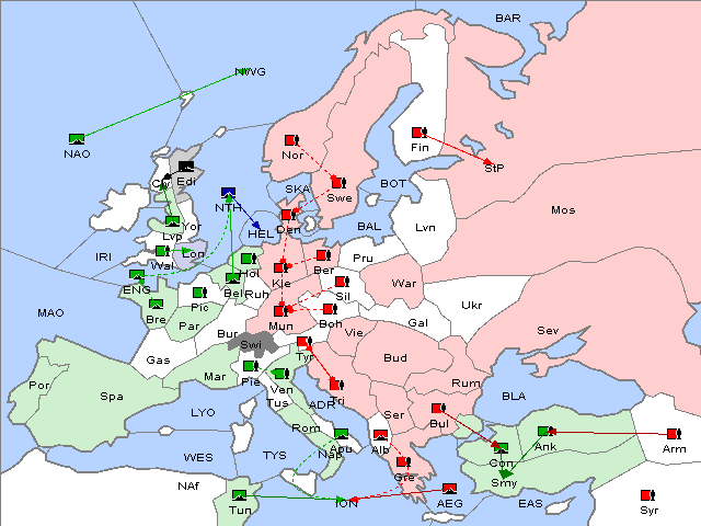 Map Spring 1912 Movement