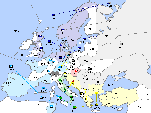 Map Fall 1908 Movement