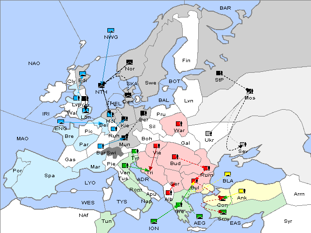 Map Fall 1907 Movement