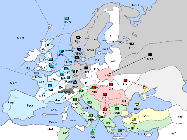 Map Fall 1908 Movement
