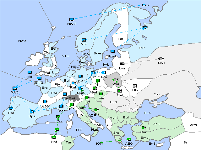 Map Fall 1912 Movement