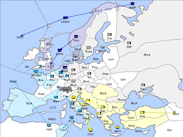 Map Fall 1908 Movement