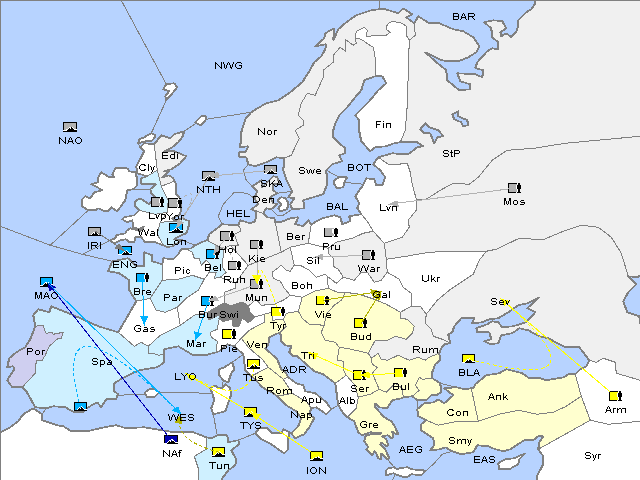 Map Fall 1911 Movement