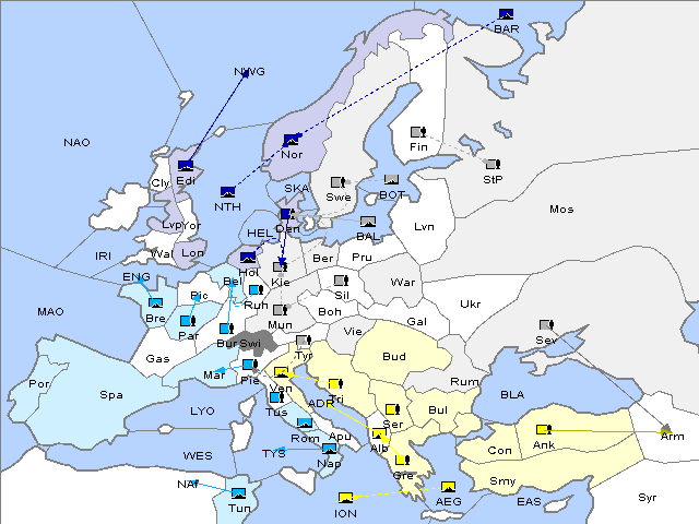 Map Spring 1908 Movement
