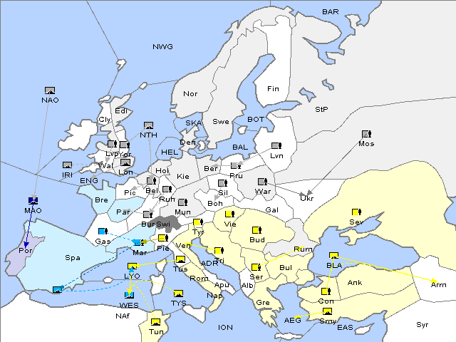 Map Spring 1912 Movement