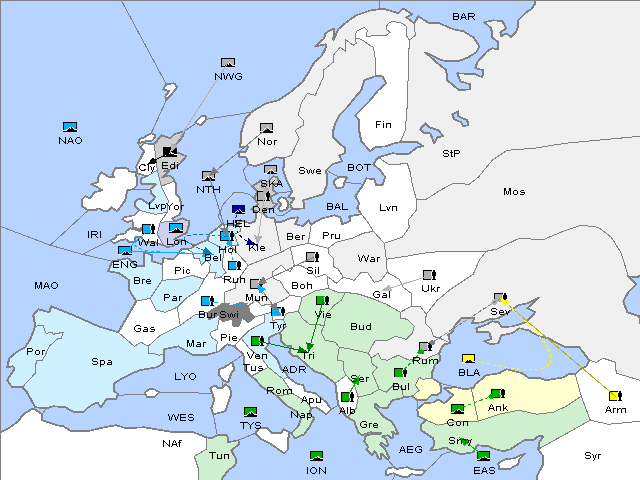 Map Fall 1907 Movement