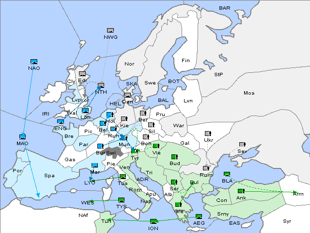 Map Fall 1908 Movement