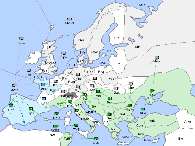 Map Fall 1914 Movement
