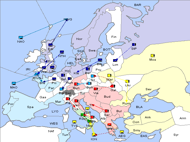 Map Fall 1908 Movement