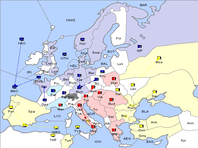 Map Fall 1912 Movement