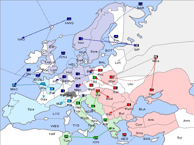 Map Fall 1908 Movement