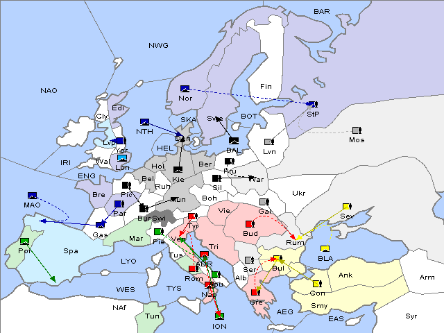 Map Fall 1904 Movement